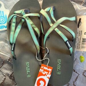 Teva Multi-Strap Sandals in Aqua and Black